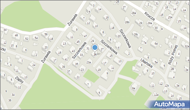 Szczecin, Szczerkowa, 25, mapa Szczecina