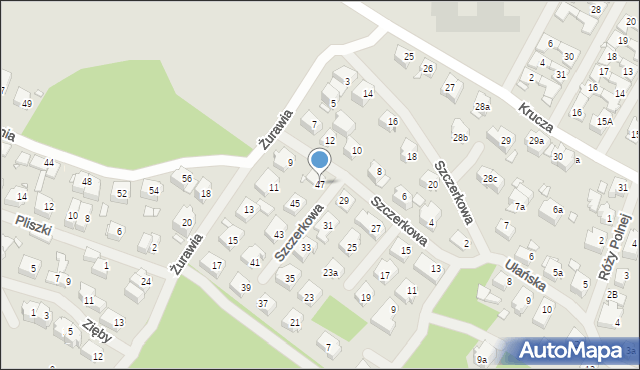 Szczecin, Szczerkowa, 47, mapa Szczecina