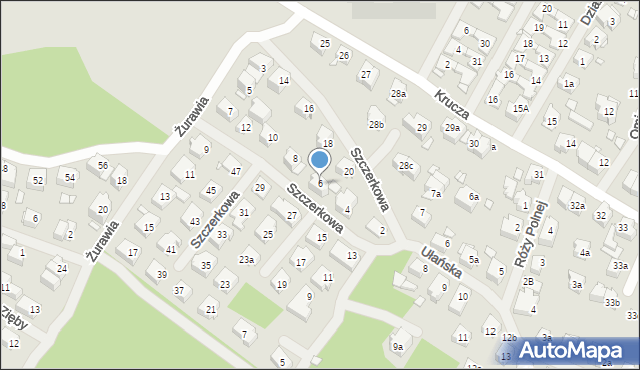 Szczecin, Szczerkowa, 6, mapa Szczecina