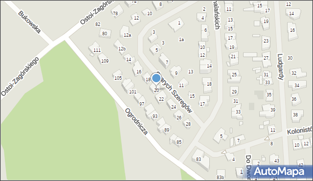 Szczecin, Szarych Szeregów, 20, mapa Szczecina