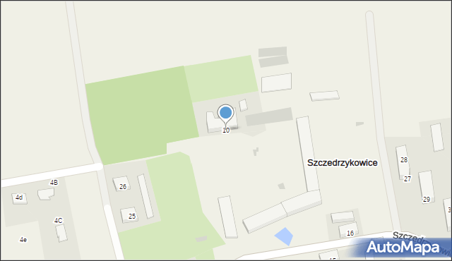 Szczedrzykowice, Szczedrzykowice, 10, mapa Szczedrzykowice