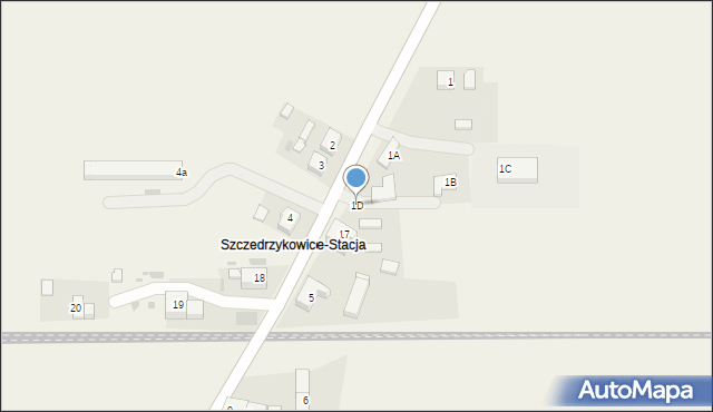 Szczedrzykowice, Szczedrzykowice-Stacja, 1D, mapa Szczedrzykowice