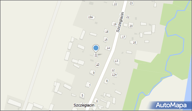 Szczeglacin, Szczeglacin, 11, mapa Szczeglacin