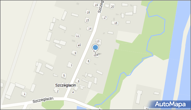 Szczeglacin, Szczeglacin, 12A, mapa Szczeglacin