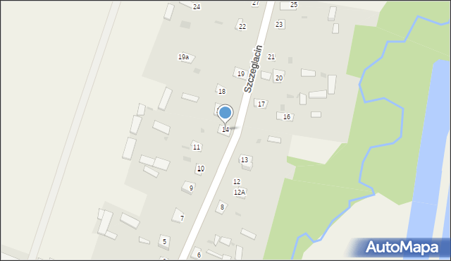 Szczeglacin, Szczeglacin, 14, mapa Szczeglacin