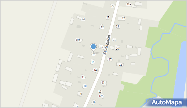 Szczeglacin, Szczeglacin, 18, mapa Szczeglacin