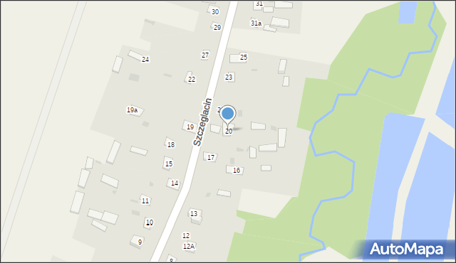 Szczeglacin, Szczeglacin, 20, mapa Szczeglacin