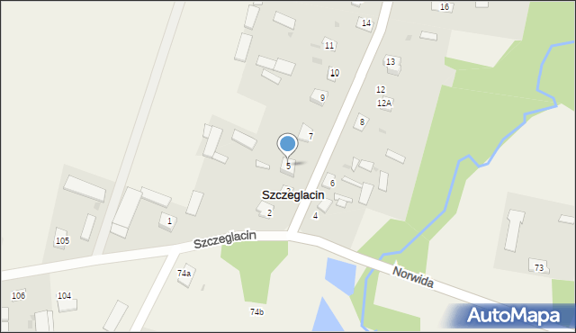 Szczeglacin, Szczeglacin, 5, mapa Szczeglacin