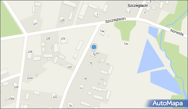 Szczeglacin, Szczeglacin, 74, mapa Szczeglacin