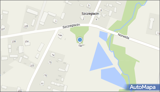 Szczeglacin, Szczeglacin, 74b, mapa Szczeglacin