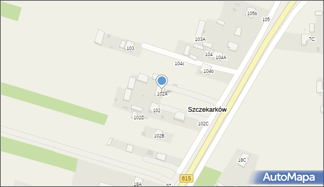 Szczekarków, Szczekarków, 102A, mapa Szczekarków