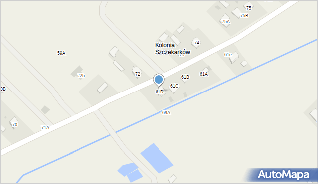 Szczekarków, Szczekarków, 61D, mapa Szczekarków