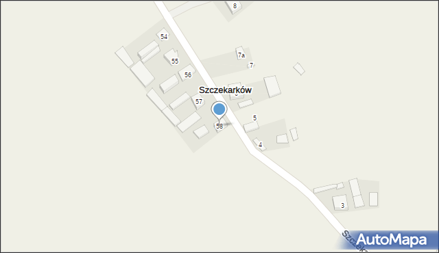 Szczekarków, Szczekarków, 58, mapa Szczekarków