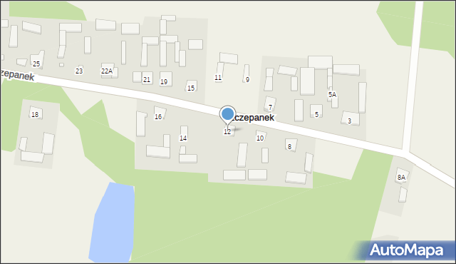 Szczepanek, Szczepanek, 12, mapa Szczepanek