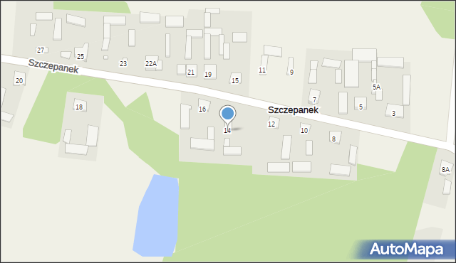 Szczepanek, Szczepanek, 14, mapa Szczepanek