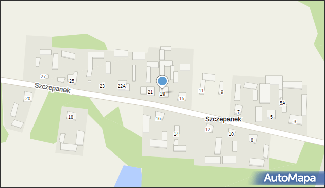 Szczepanek, Szczepanek, 19, mapa Szczepanek