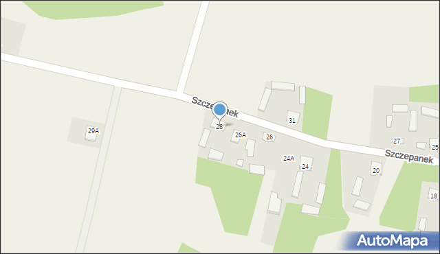 Szczepanek, Szczepanek, 28, mapa Szczepanek