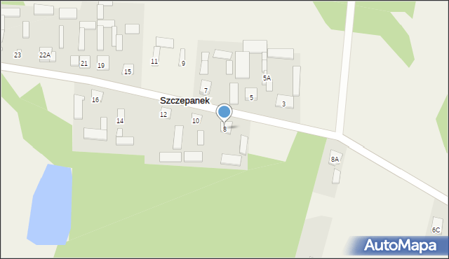 Szczepanek, Szczepanek, 8, mapa Szczepanek