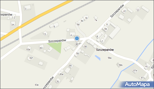 Szczepanów, Szczepanów, 62, mapa Szczepanów