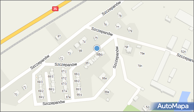 Szczepanów, Szczepanów, 65b, mapa Szczepanów