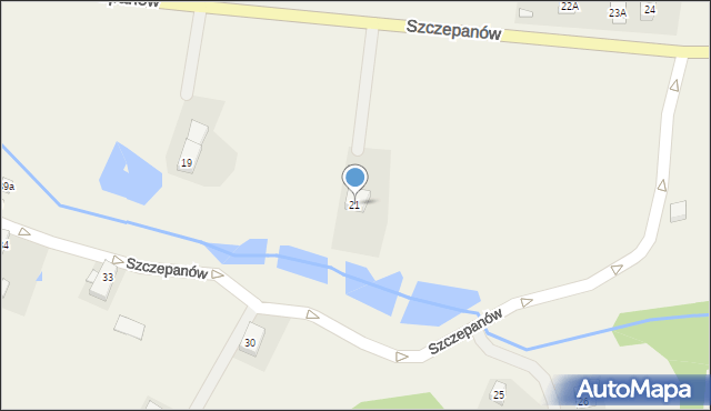 Szczepanów, Szczepanów, 21, mapa Szczepanów