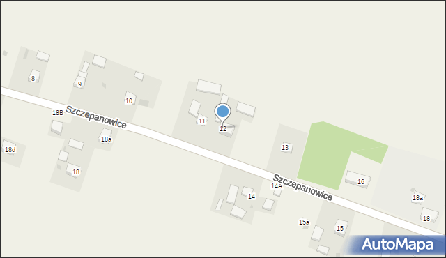 Szczepanowice, Szczepanowice, 12, mapa Szczepanowice