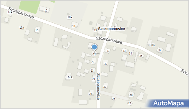 Szczepanowice, Szczepanowice, 21, mapa Szczepanowice