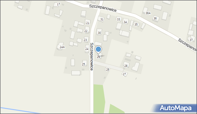 Szczepanowice, Szczepanowice, 29, mapa Szczepanowice