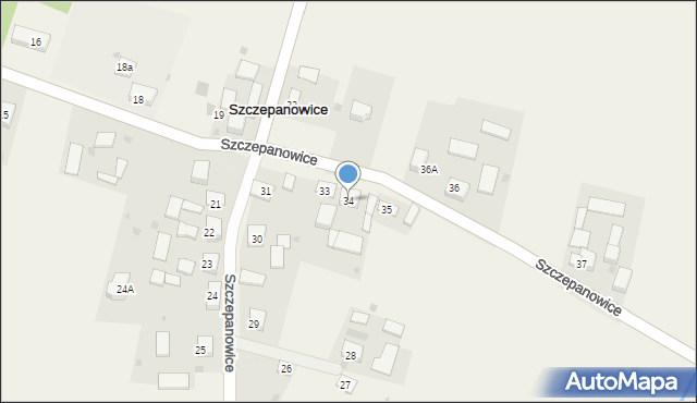 Szczepanowice, Szczepanowice, 34, mapa Szczepanowice