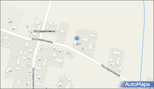 Szczepanowice, Szczepanowice, 36A, mapa Szczepanowice