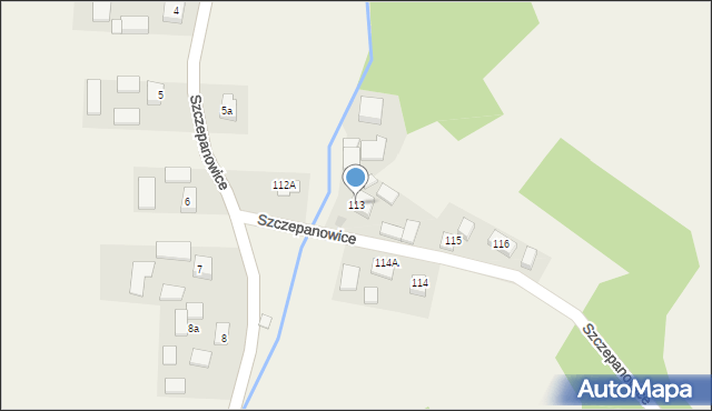 Szczepanowice, Szczepanowice, 113, mapa Szczepanowice