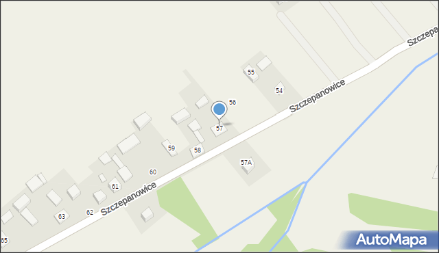 Szczepanowice, Szczepanowice, 57, mapa Szczepanowice