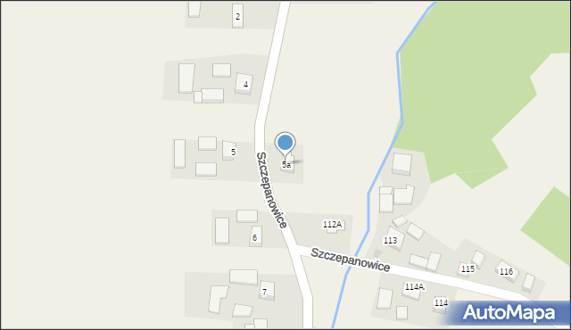 Szczepanowice, Szczepanowice, 5a, mapa Szczepanowice