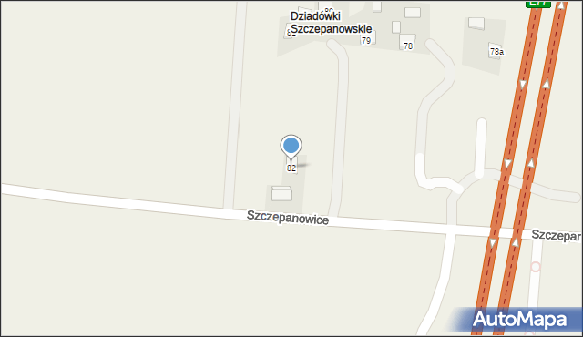 Szczepanowice, Szczepanowice, 82, mapa Szczepanowice