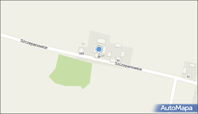 Szczepanowice, Szczepanowice, 88, mapa Szczepanowice