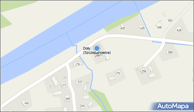 Szczepanowice, Szczepanowice, 246, mapa Szczepanowice