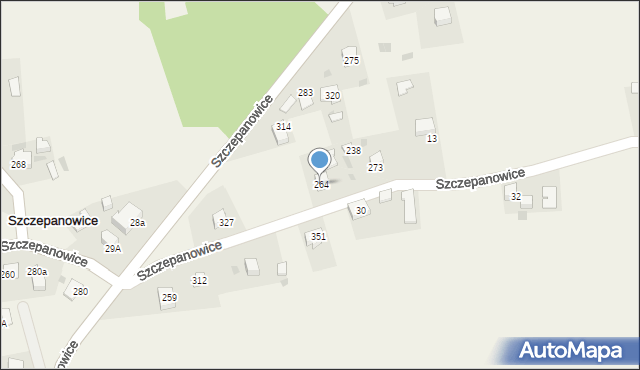 Szczepanowice, Szczepanowice, 264, mapa Szczepanowice