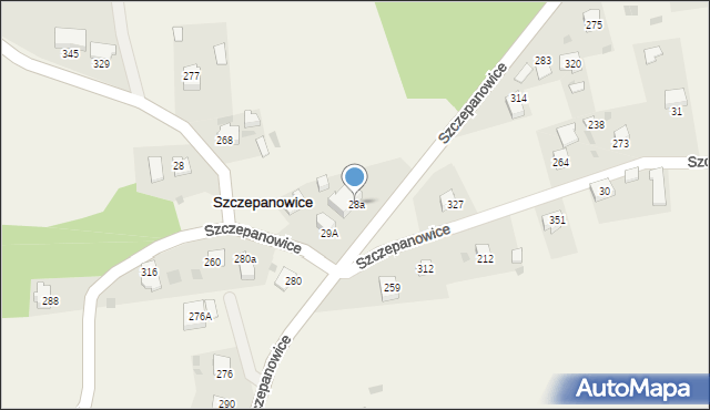 Szczepanowice, Szczepanowice, 28a, mapa Szczepanowice