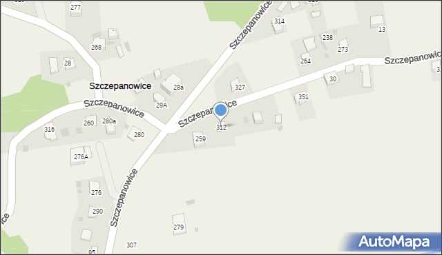 Szczepanowice, Szczepanowice, 312, mapa Szczepanowice