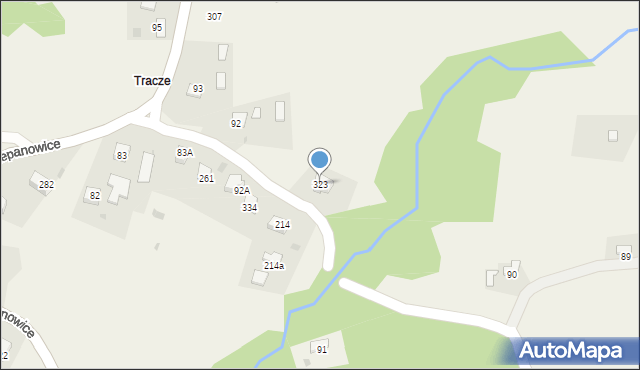 Szczepanowice, Szczepanowice, 323, mapa Szczepanowice