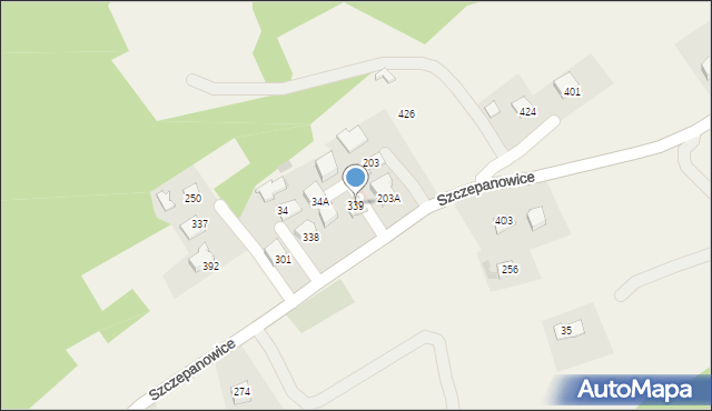 Szczepanowice, Szczepanowice, 339, mapa Szczepanowice