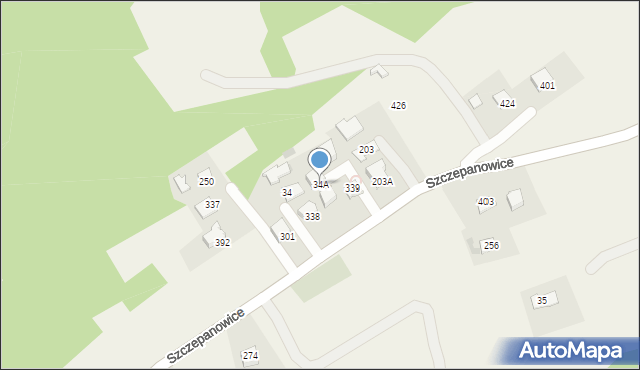 Szczepanowice, Szczepanowice, 34A, mapa Szczepanowice