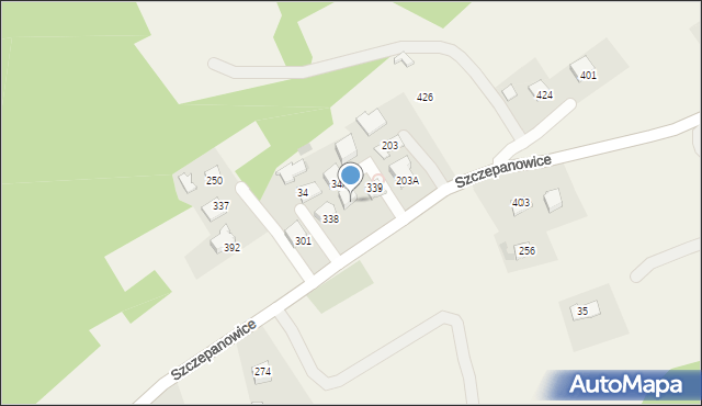 Szczepanowice, Szczepanowice, 409, mapa Szczepanowice