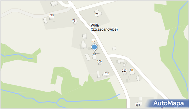 Szczepanowice, Szczepanowice, 69, mapa Szczepanowice