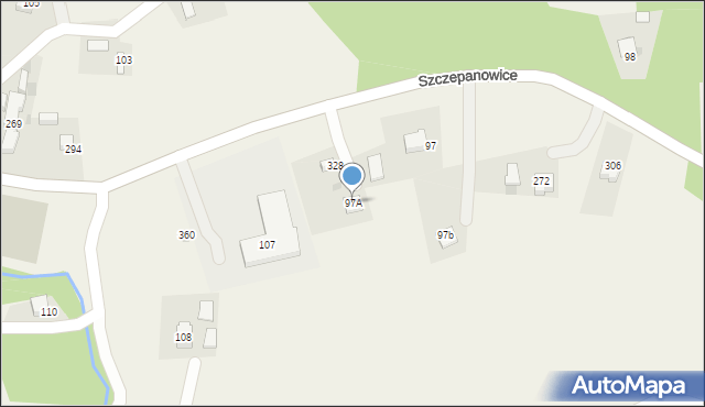 Szczepanowice, Szczepanowice, 97A, mapa Szczepanowice