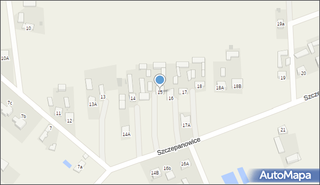 Szczepanowice, Szczepanowice, 15, mapa Szczepanowice