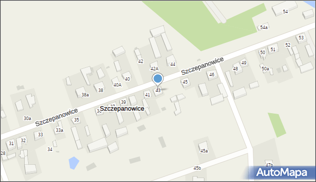 Szczepanowice, Szczepanowice, 43, mapa Szczepanowice