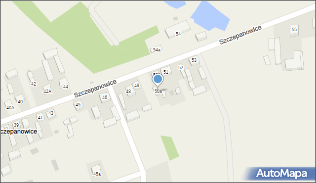 Szczepanowice, Szczepanowice, 50a, mapa Szczepanowice