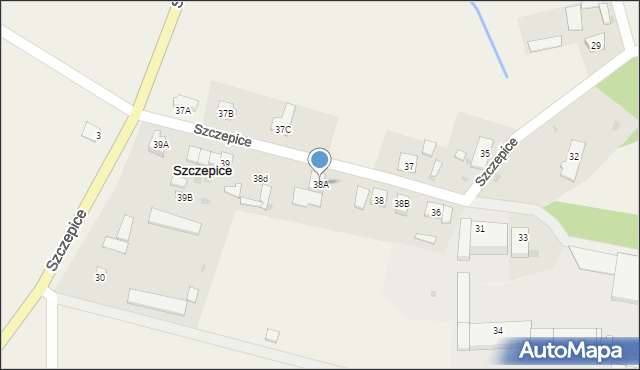 Szczepice, Szczepice, 38A, mapa Szczepice