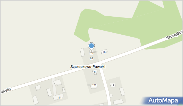 Szczepkowo-Pawełki, Szczepkowo-Pawełki, 15, mapa Szczepkowo-Pawełki